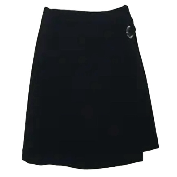Ann Taylor Skirt Navy Blue Twee Preppy Nautical Coastal Work Quiet Luxury Wrap 8 - Picture 1 of 10